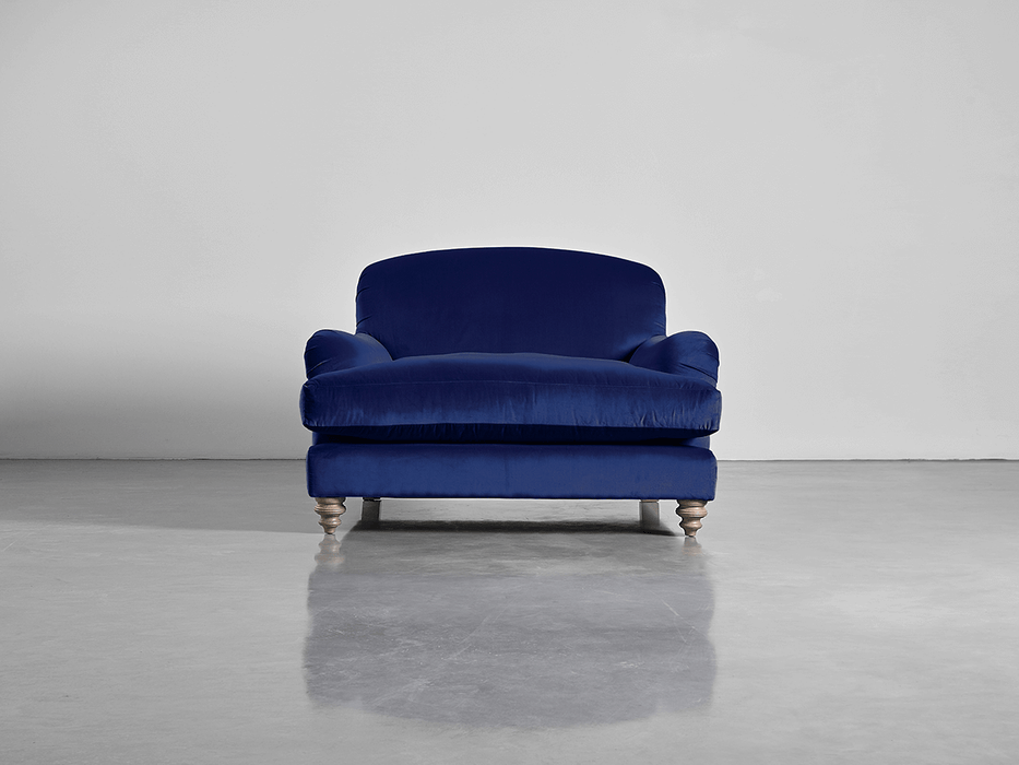Cosy Loveseat Navy Cotton Velvet