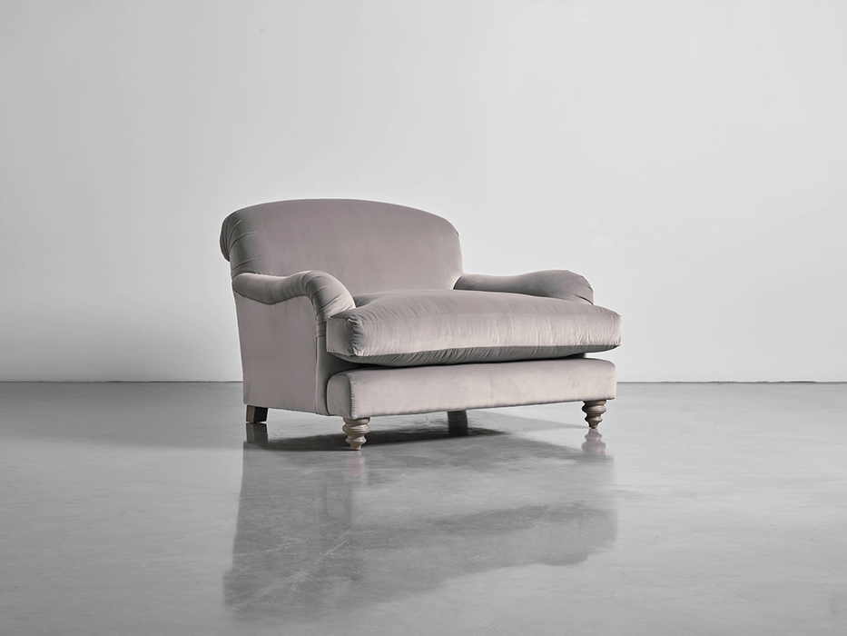 Cosy Loveseat Swedish Grey Cotton Velvet