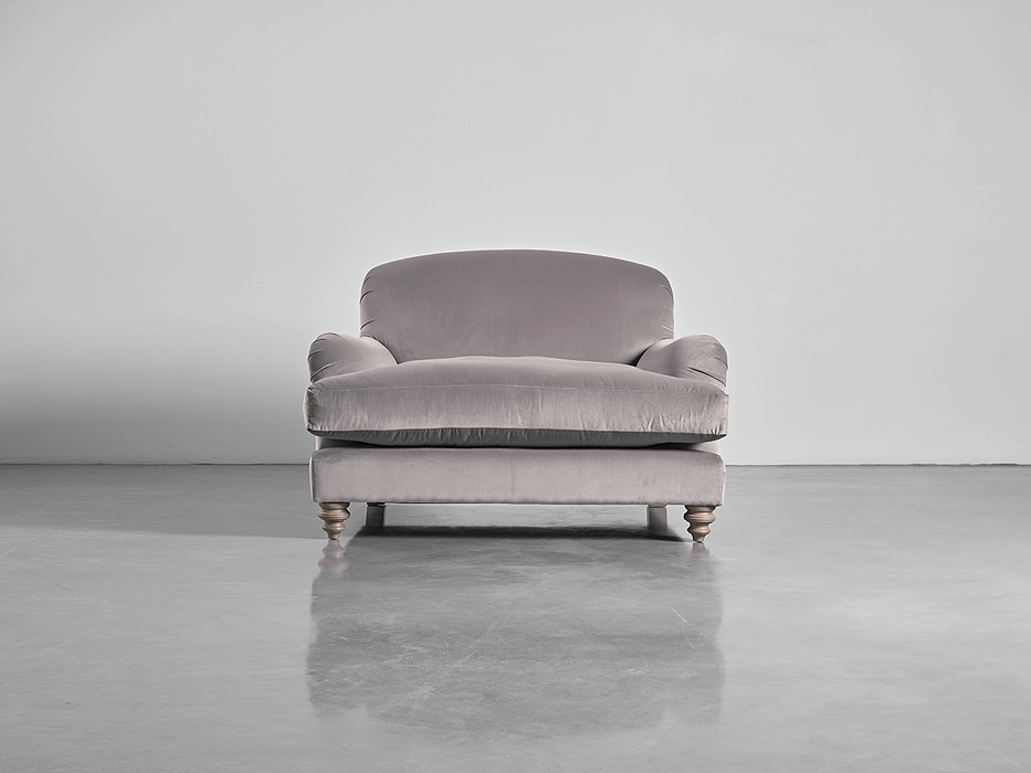 Cosy Loveseat Swedish Grey Cotton Velvet