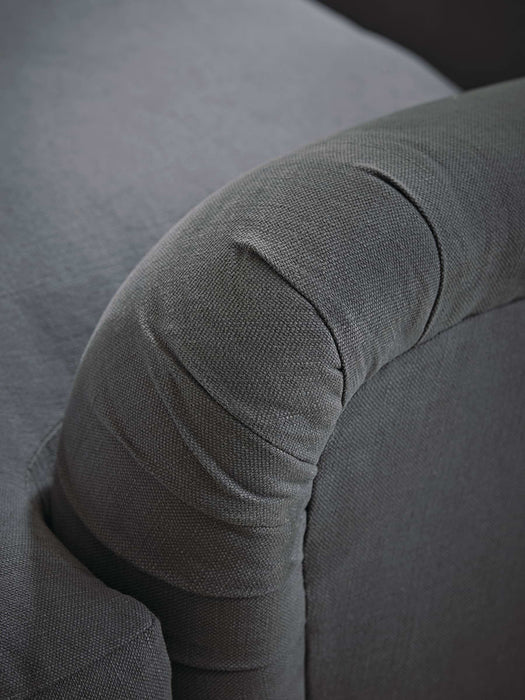 Cosy Chaise French Blue Linen - Left Hand Facing