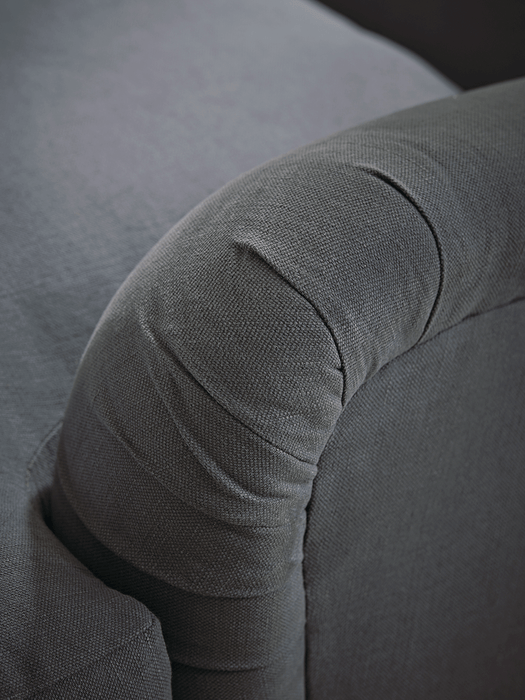 Cosy Chaise French Blue Linen - Left Hand Facing