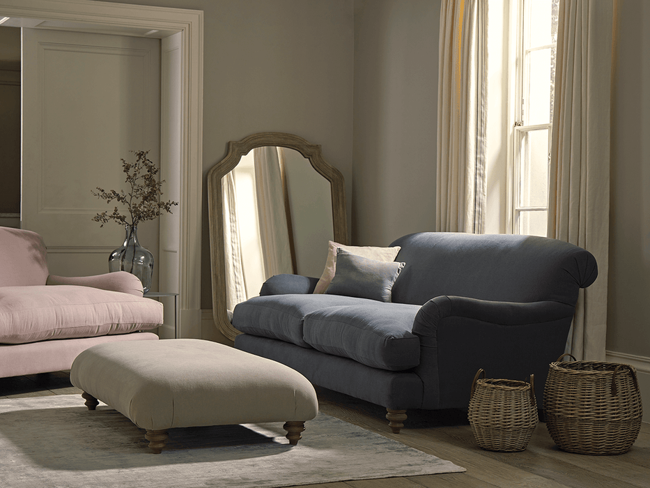 Cosy Ottoman Navy Cotton Velvet