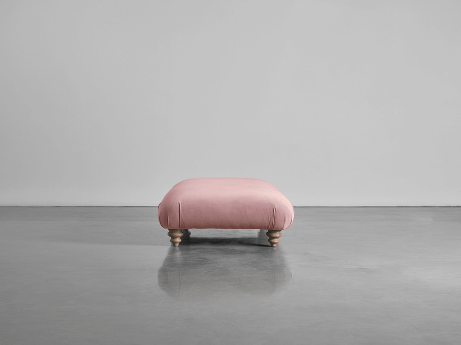 Cosy Ottoman Blush Cotton Velvet