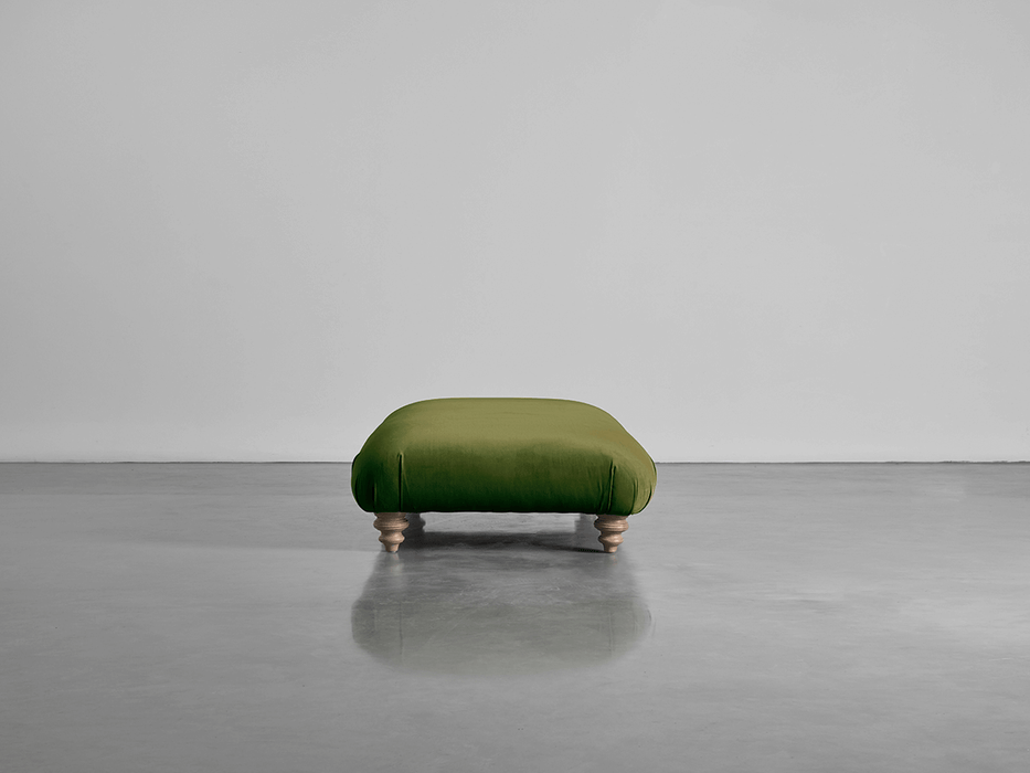 Cosy Ottoman Moss Cotton Velvet