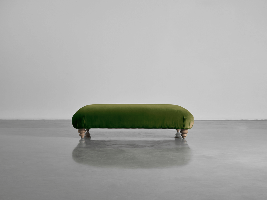 Cosy Ottoman Moss Cotton Velvet