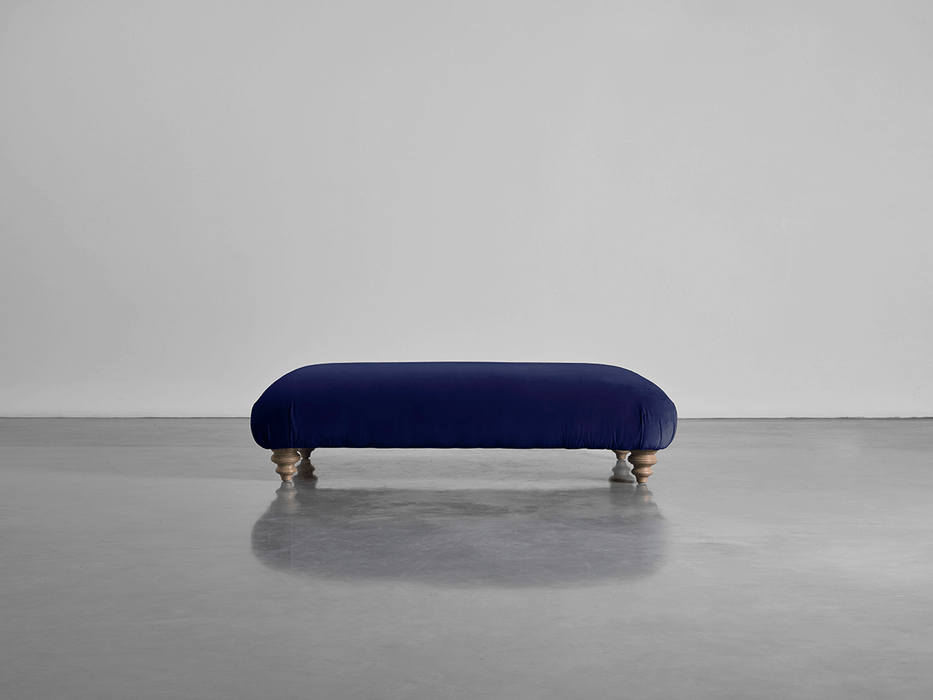 Cosy Ottoman Navy Cotton Velvet