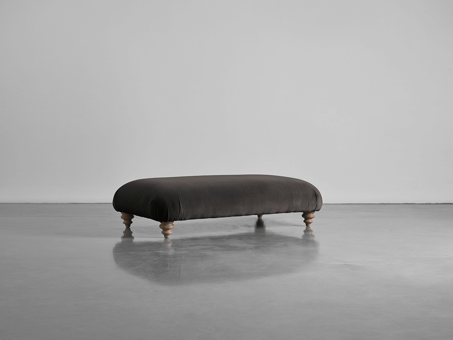 Cosy Ottoman Slate Cotton Velvet