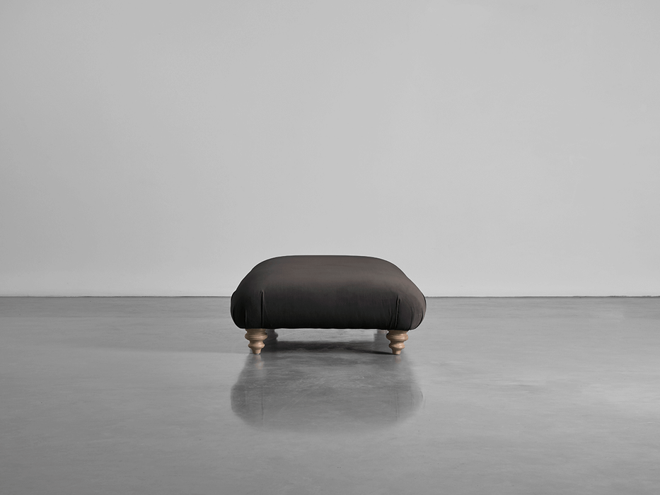 Cosy Ottoman Slate Cotton Velvet