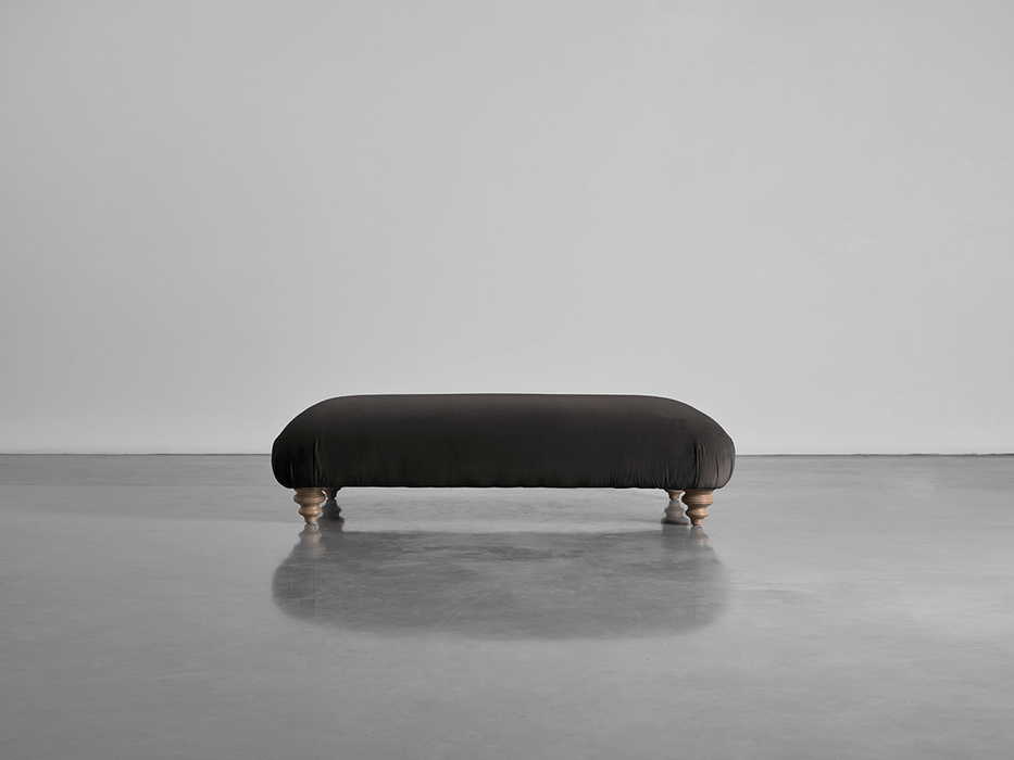 Cosy Ottoman Slate Cotton Velvet