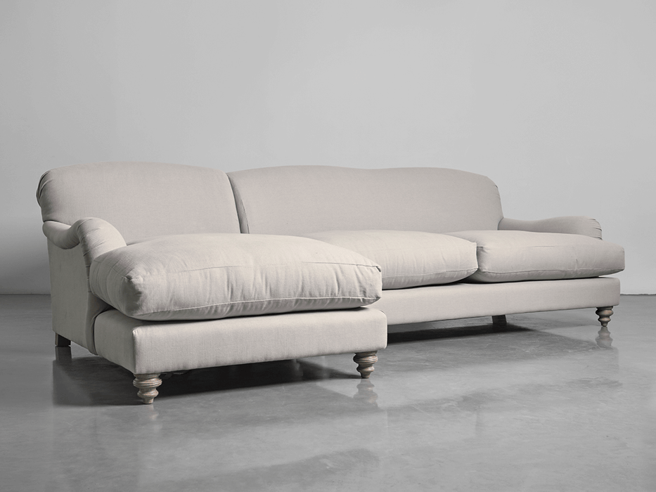 Cosy Chaise Ash Linen Cotton Blend - Left Hand Facing