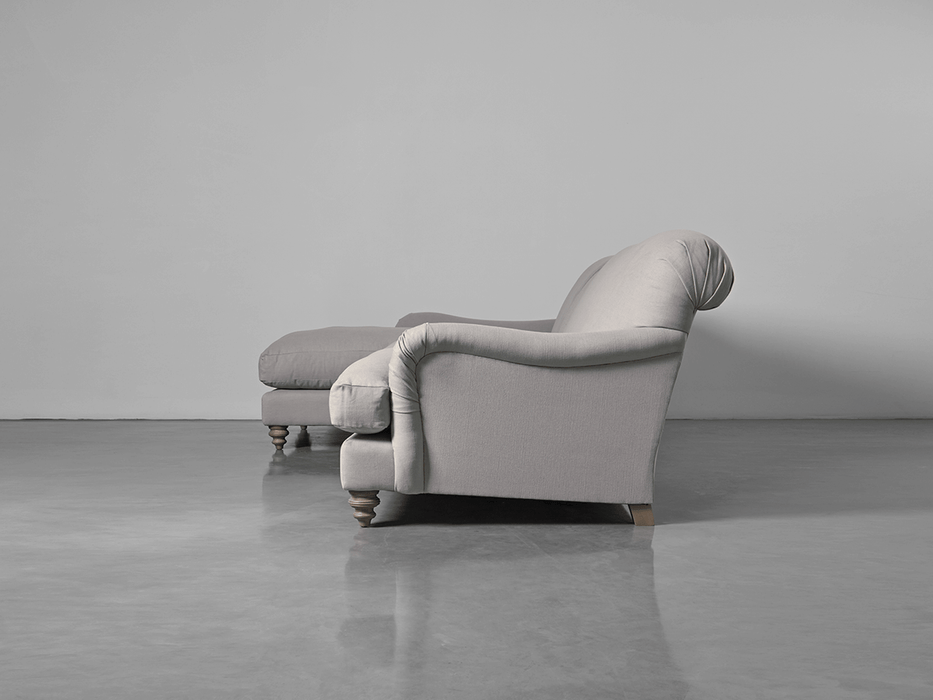 Cosy Chaise Ash Linen Cotton Blend - Left Hand Facing