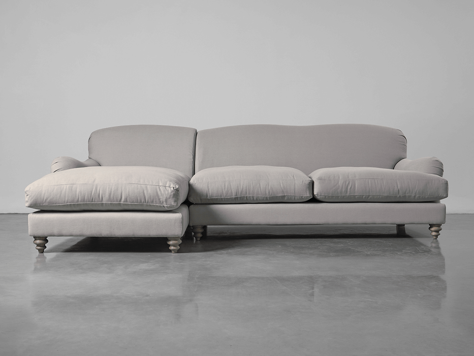 Cosy Chaise Ash Linen Cotton Blend - Left Hand Facing