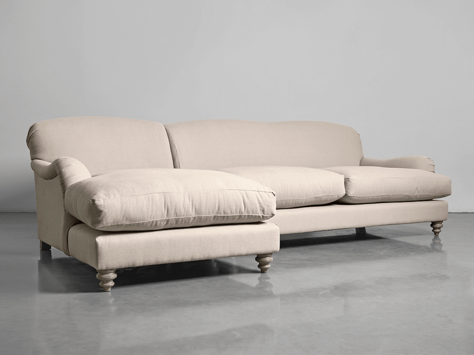 Cosy Chaise Birch Linen Cotton Blend - Left Hand Facing