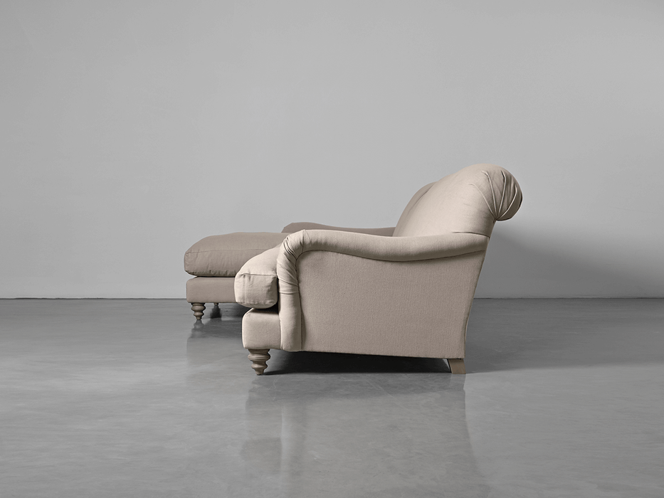 Cosy Chaise Birch Linen Cotton Blend - Left Hand Facing