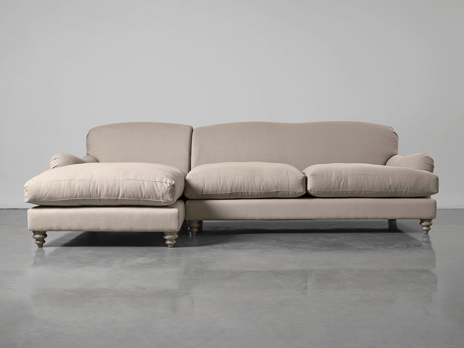 Cosy Chaise Birch Linen Cotton Blend - Left Hand Facing