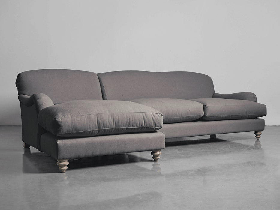 Cosy Chaise Flint Linen Cotton Blend - Left Hand Facing