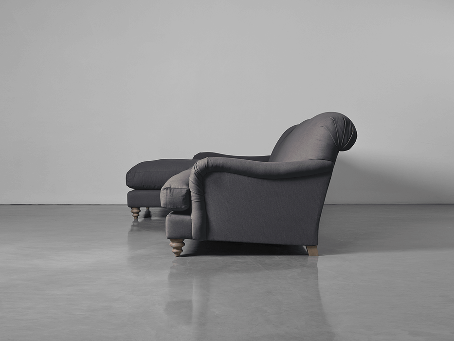 Cosy Chaise Flint Linen Cotton Blend - Left Hand Facing