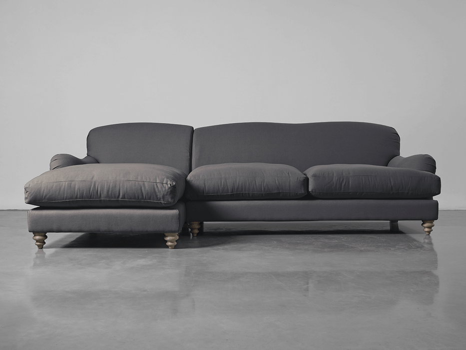 Cosy Chaise Flint Linen Cotton Blend - Left Hand Facing