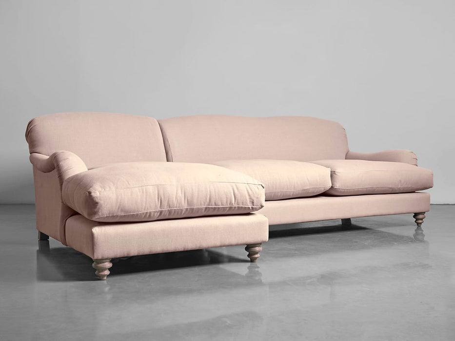 Cosy Chaise Mallow Linen Cotton Blend - Left Hand Facing