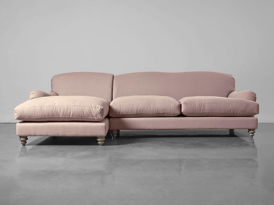 Cosy Chaise Mallow Linen Cotton Blend - Left Hand Facing