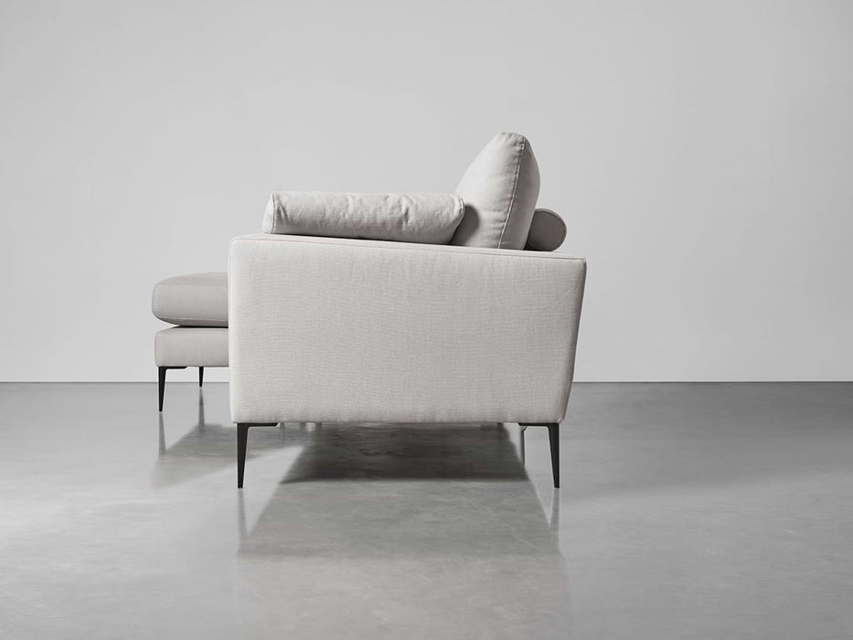 Milano Grand Chaise Sofa Ash Linen Cotton Blend