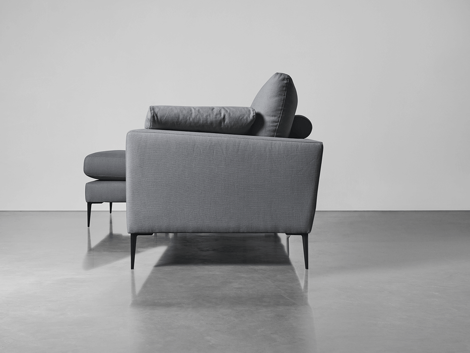 Milano Grand Chaise Sofa Flint Linen Cotton Blend