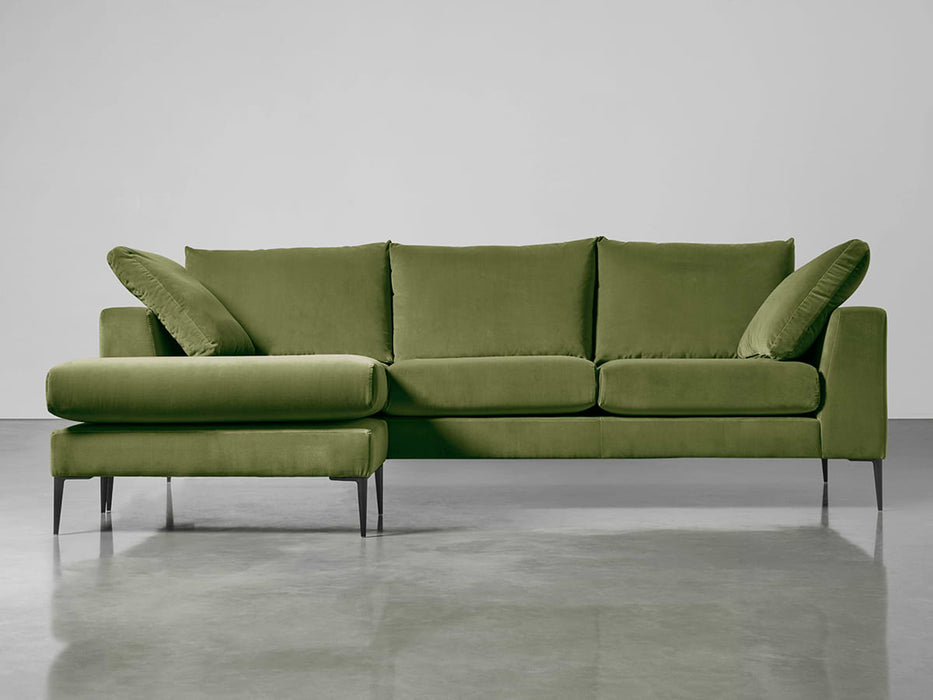 Milano Grand Chaise Sofa Moss Cotton Velvet