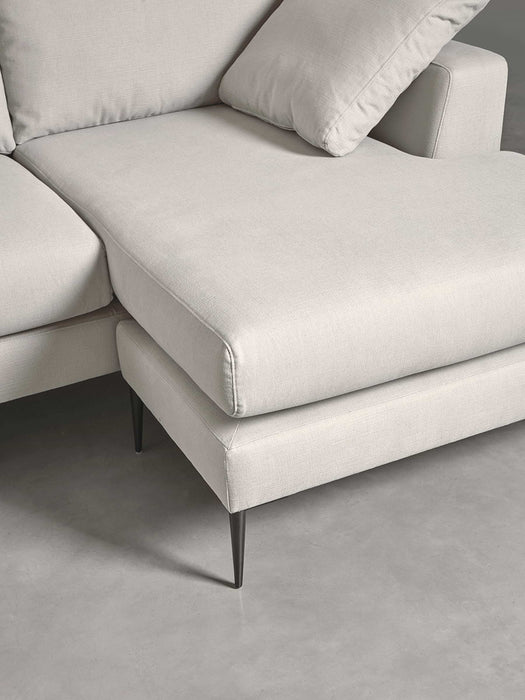 Milano Grand Chaise Sofa French Blue Linen Cotton Blend