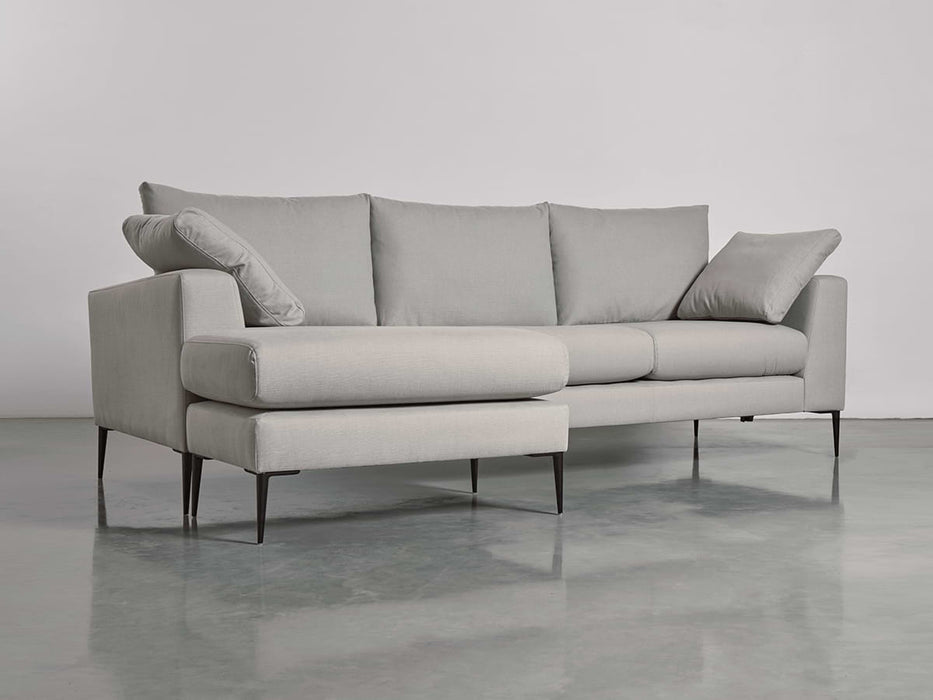 Milano Grand Chaise Sofa Ash Linen Cotton Blend