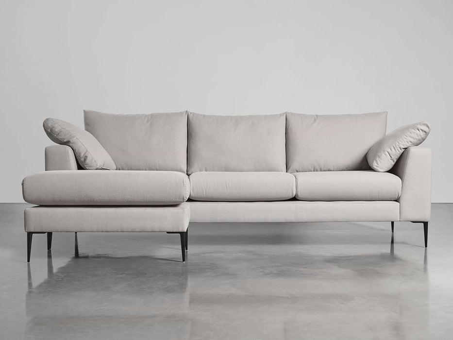 Milano Grand Chaise Sofa Ash Linen Cotton Blend