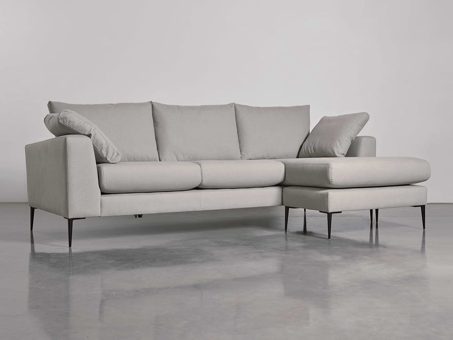 Milano Grand Chaise Sofa Ash Linen Cotton Blend