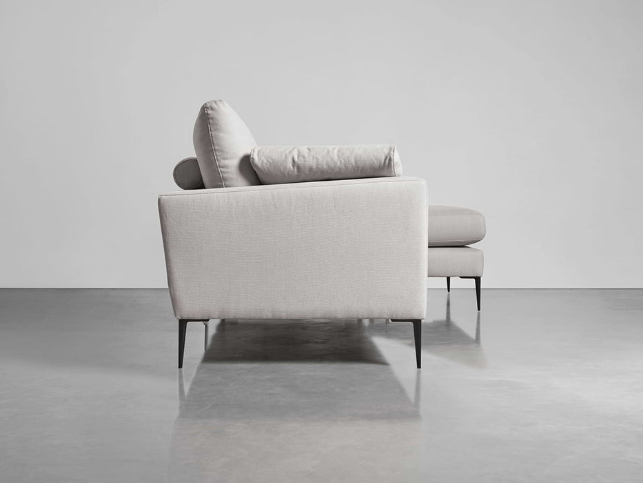 Milano Grand Chaise Sofa Ash Linen Cotton Blend