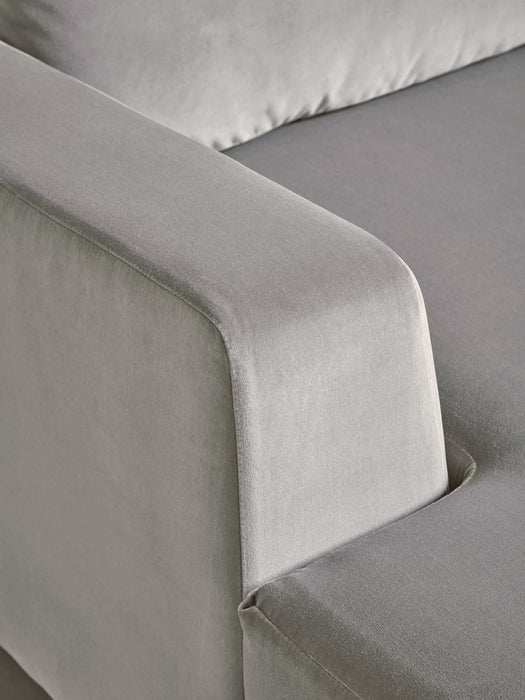 Milano Grand Chaise Sofa Swedish Grey Cotton Velvet