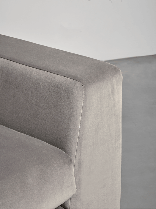 Milano Grand Chaise Sofa Swedish Grey Cotton Velvet