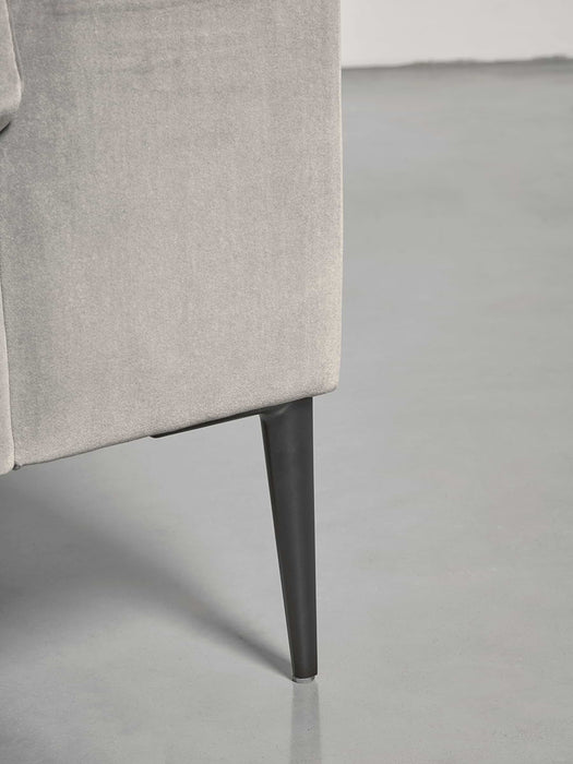 Milano Grand Chaise Sofa Swedish Grey Cotton Velvet