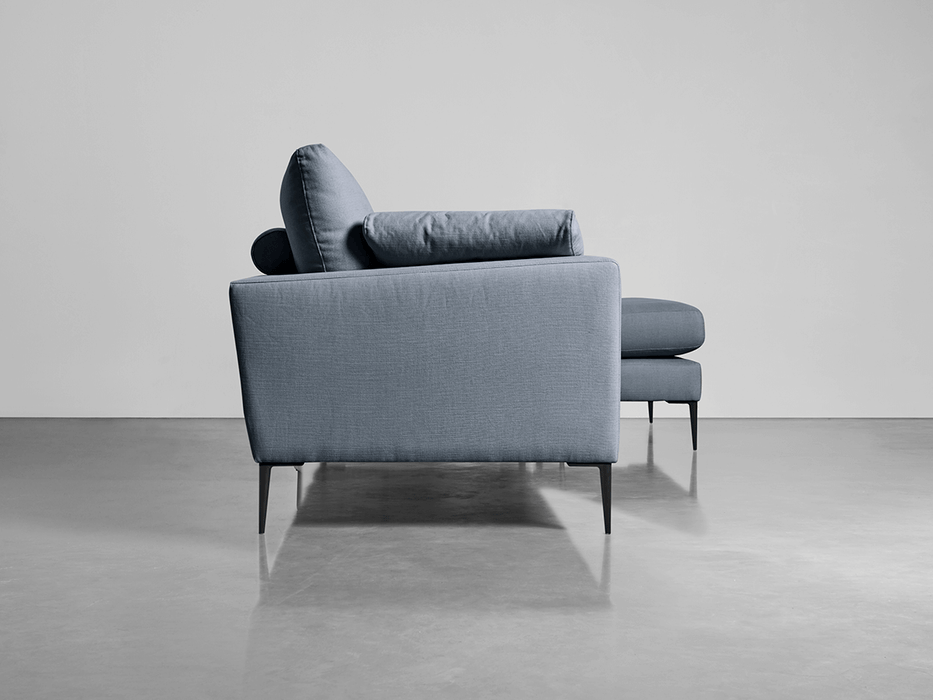 Milano Grand Chaise Sofa French Blue Linen Cotton Blend