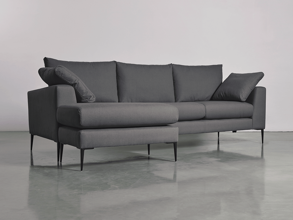 Milano Grand Chaise Sofa Flint Linen Cotton Blend