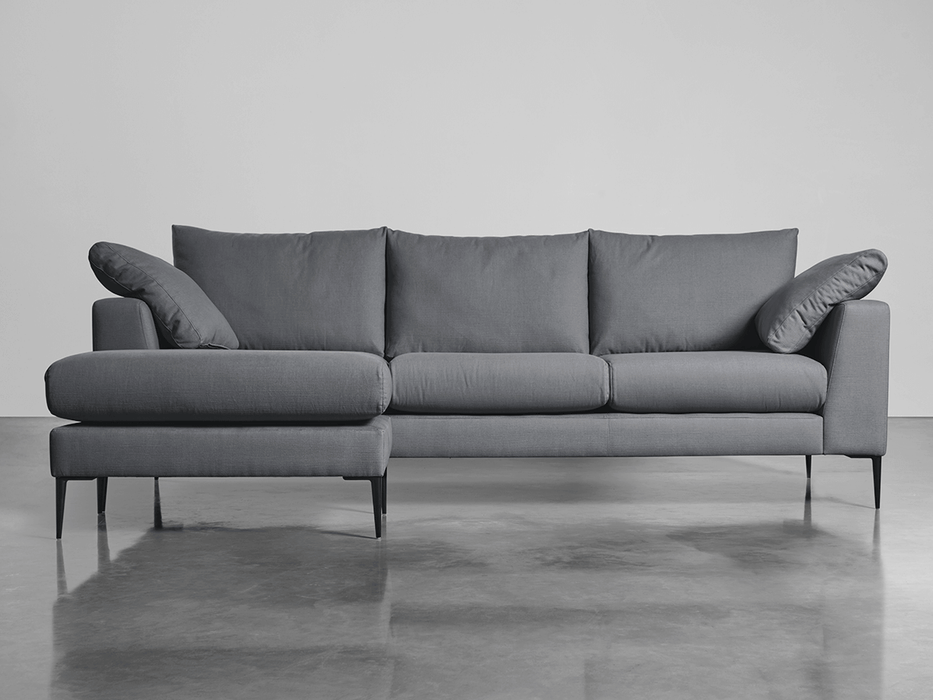 Milano Grand Chaise Sofa Flint Linen Cotton Blend