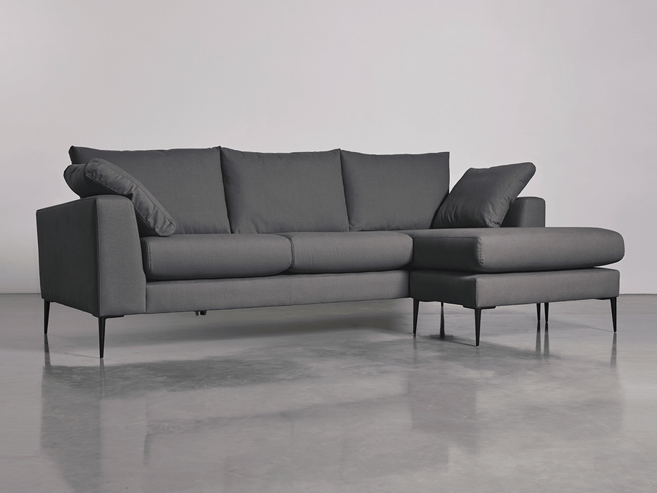 Milano Grand Chaise Sofa Flint Linen Cotton Blend