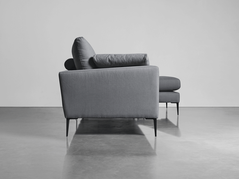Milano Grand Chaise Sofa Flint Linen Cotton Blend