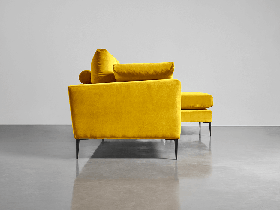 Milano Grand Chaise Sofa Gold Cotton Velvet