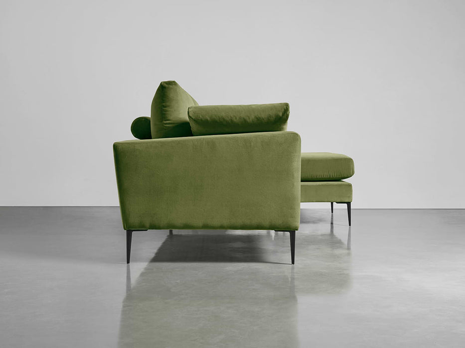 Milano Grand Chaise Sofa Moss Cotton Velvet