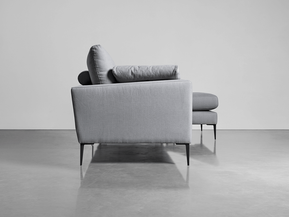 Milano Grand Chaise Sofa Smoke Linen Cotton Blend