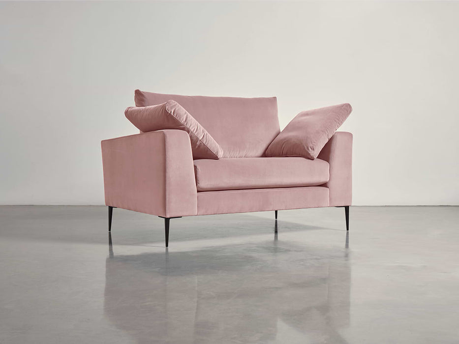 Milano Loveseat Blush Cotton Velvet