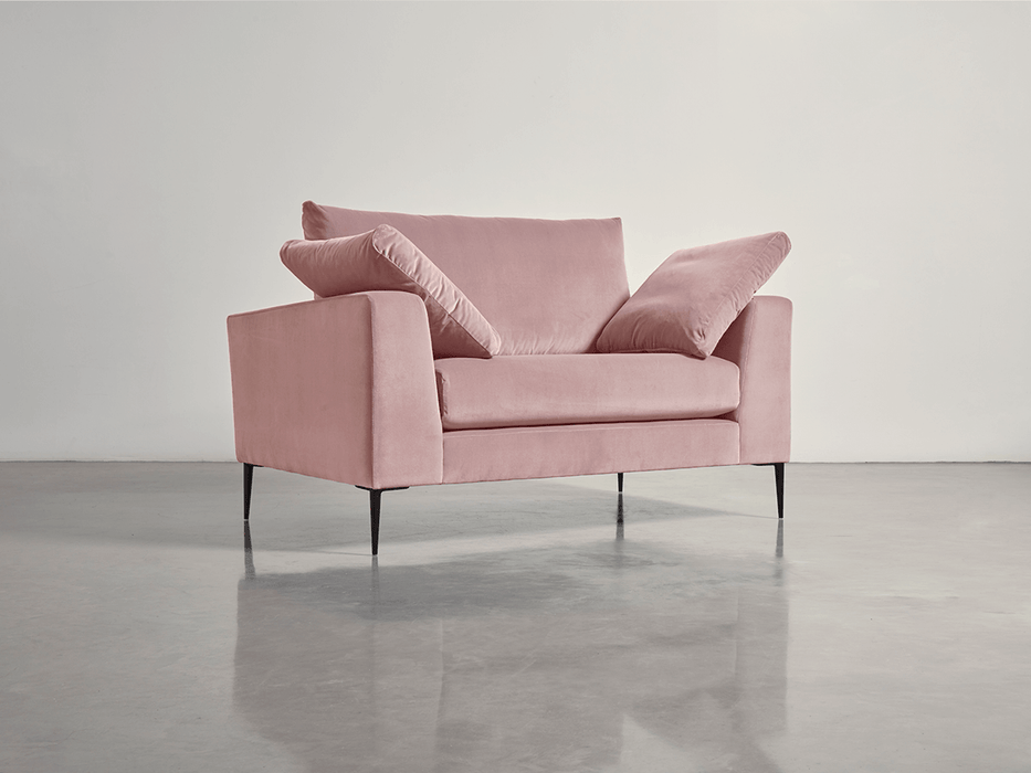Milano Loveseat Blush Cotton Velvet