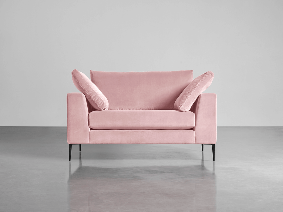 Milano Loveseat Blush Cotton Velvet