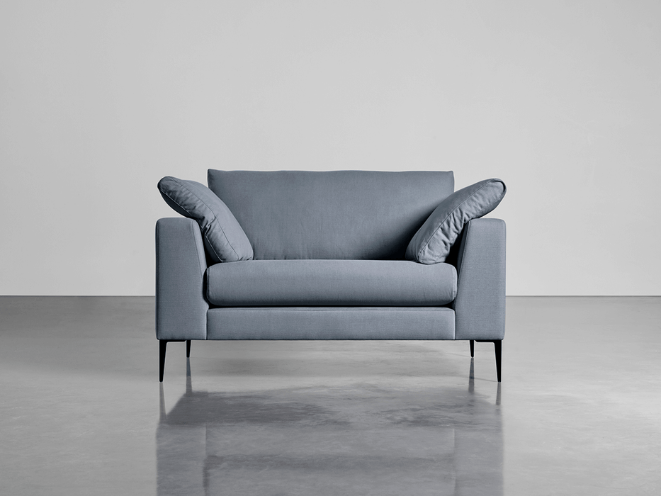 Milano Loveseat French Blue Linen Cotton Blend