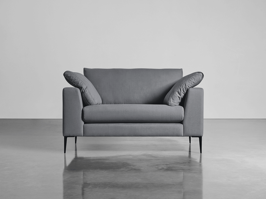 Milano Loveseat Flint Linen Cotton Blend