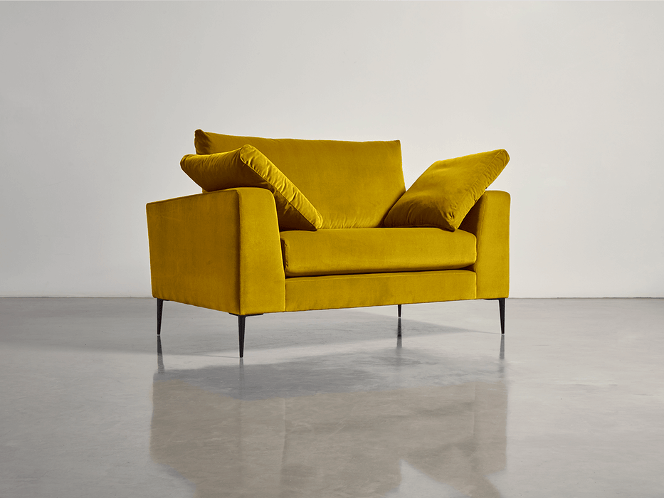Milano Loveseat Gold Cotton Velvet