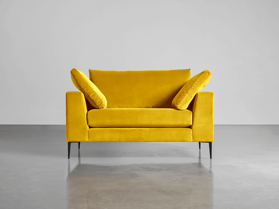 Milano Loveseat Gold Cotton Velvet
